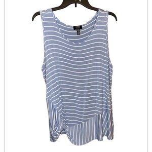 Jones New York  Blue Striped Women's tank stretchy size XL